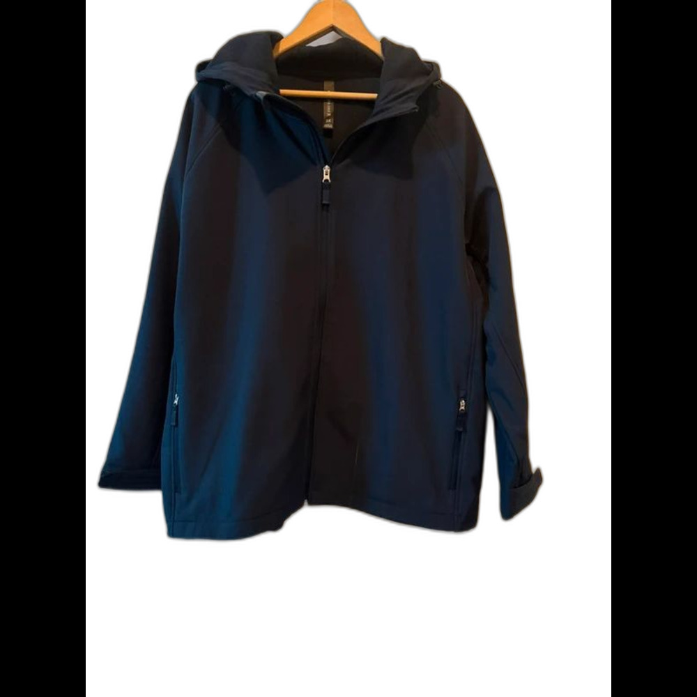 Kenneth Cole Hooded Softshell Jacket Navy Blue 2X Plus Size